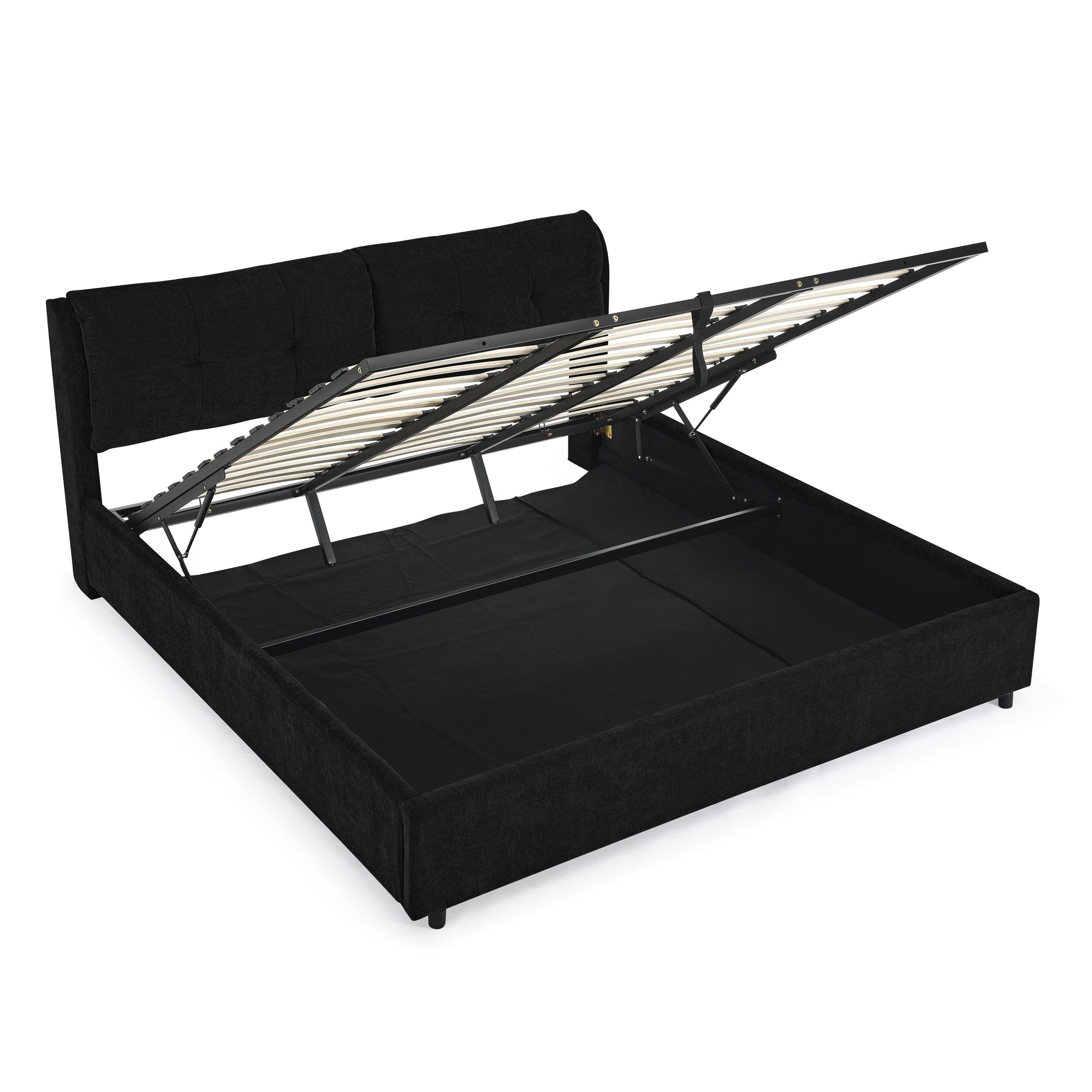 King Size Storage Upholstered Hydraulic Platform Bed
