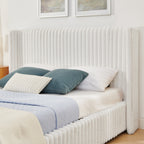 Queen Functional Vertical Striped Bed with Gas Lift Storage
