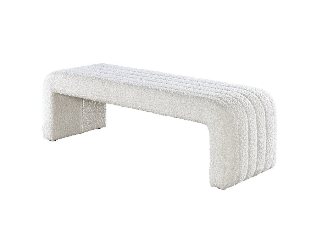 Sandro Boucle Bench, 51 Inches Wide, Beige