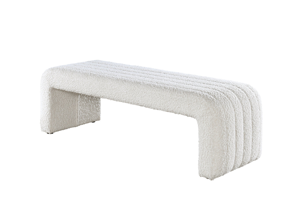 Sandro Boucle Bench, 51 Inches Wide, Beige