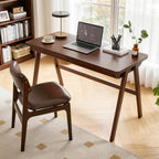 100% Solid Rubber Wood Computer Desk - Retro
