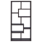 8-Shelf Cappuccino Geometric Bookcase