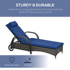 Outsunny Wicker Outdoor Chaise Lounge