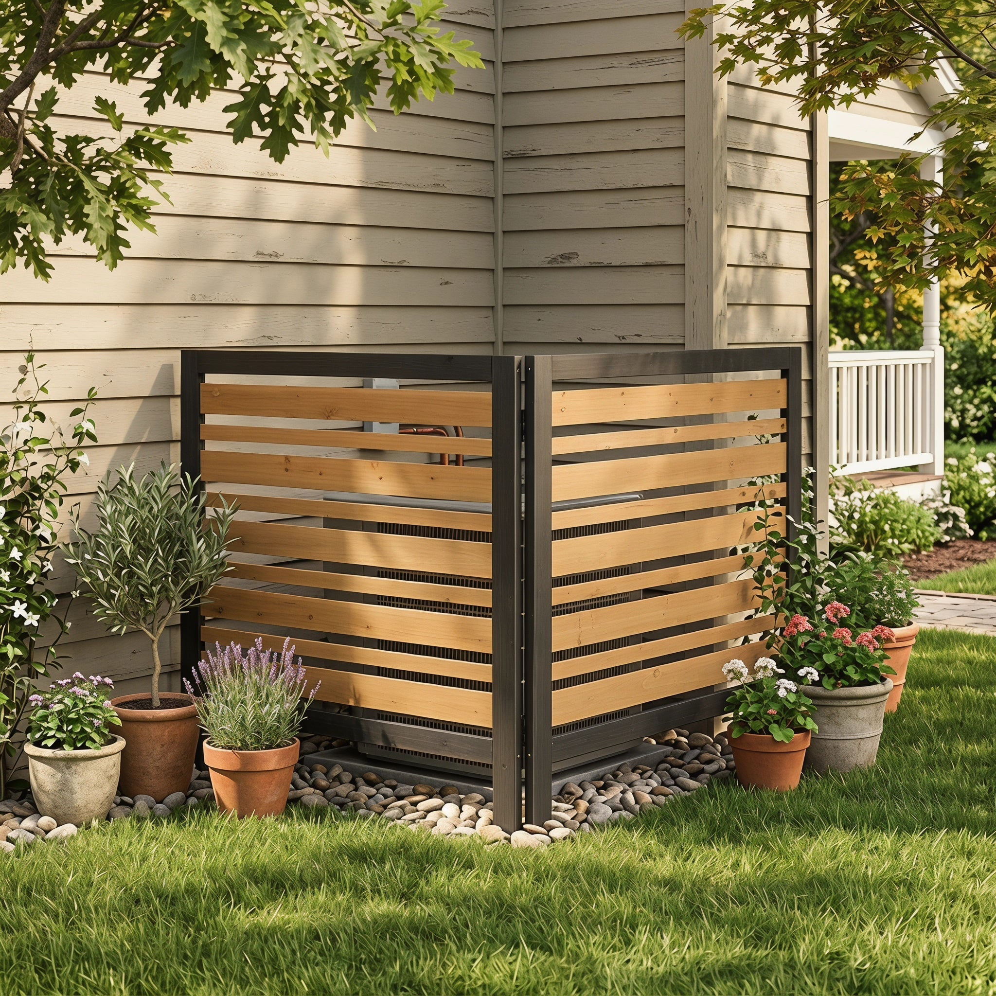 2-Panel Outdoor Air Conditioner Fence Screen