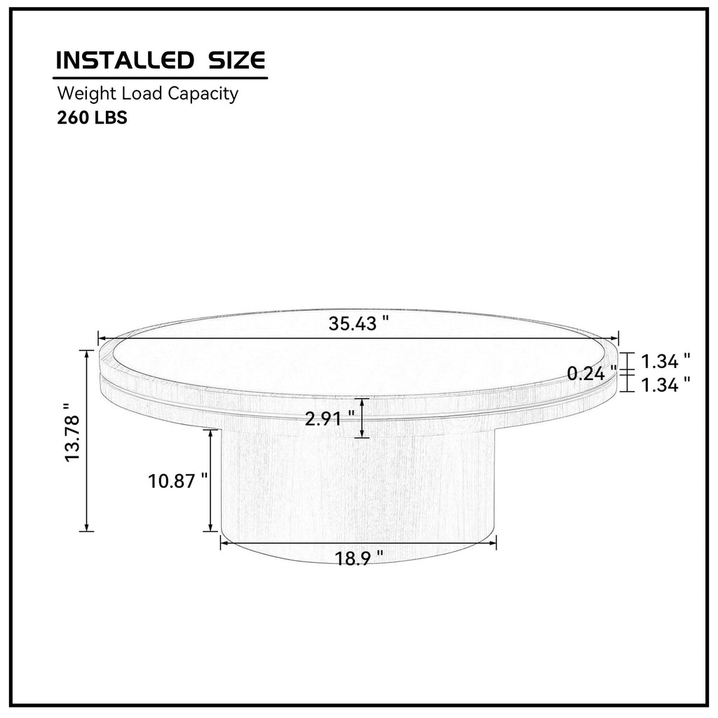 Sintered Stone Coffee Table with MDF Pedestal