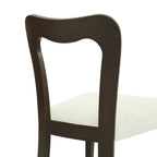 Dining Chair Without Arm Set of 2 - Dark Brown and Beige