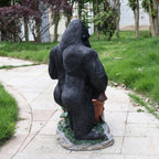 Outdoor Garden Sculpture Chimpanzees Flower Pot Planter