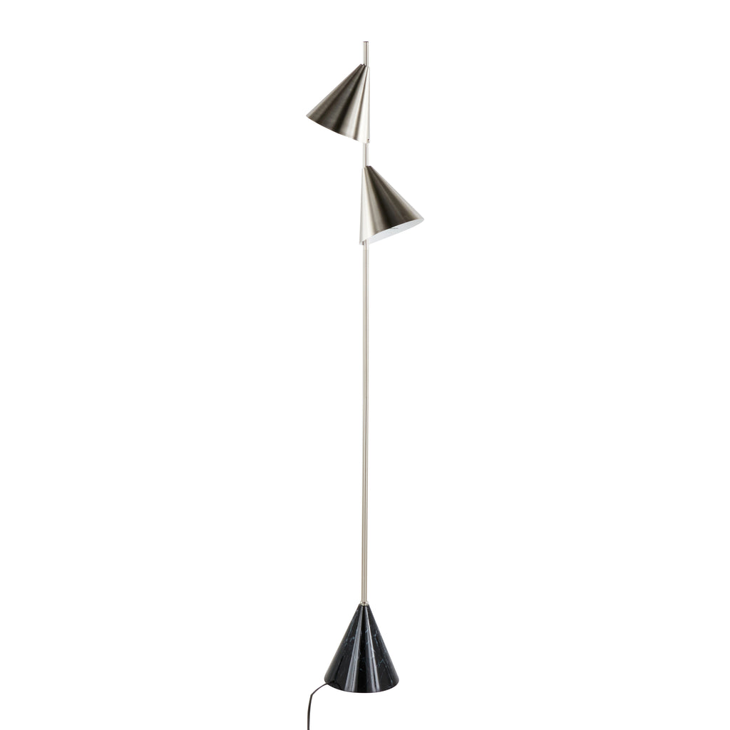 65" Contemporary Metal Floor Lamp in Plated Nickel