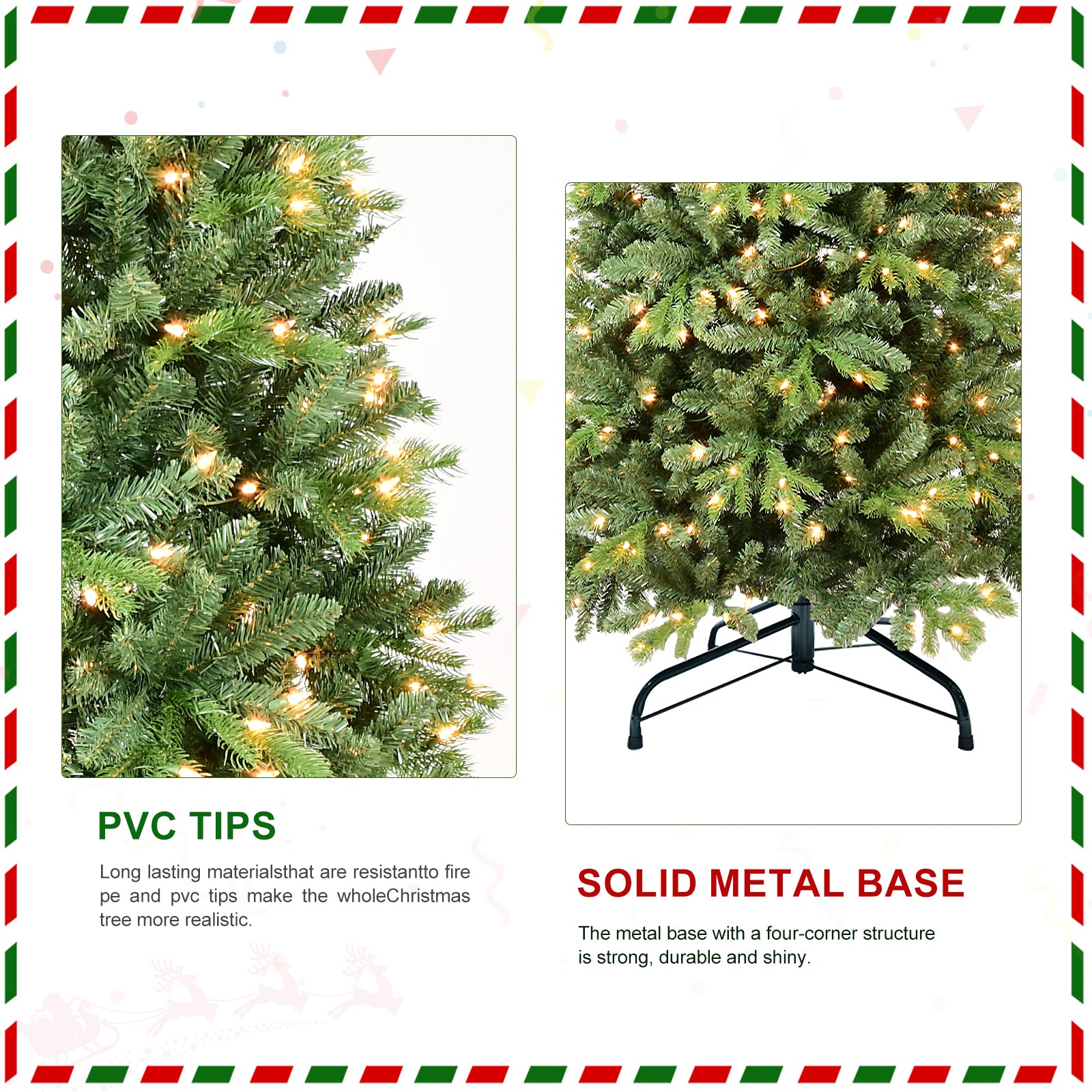 6FT Christmas Tree with 1032 Tips and 300 Warm Lights