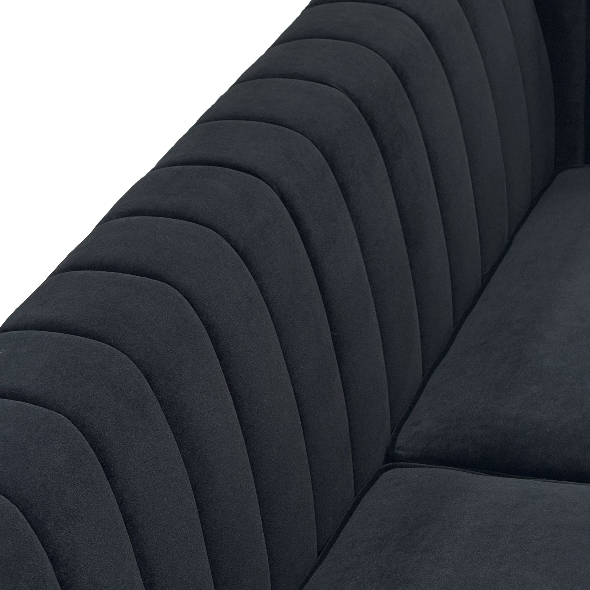 Black Velvet 2 Piece Sofa Set