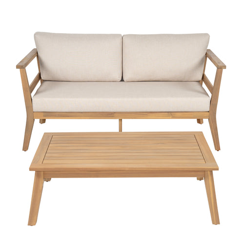 Acacia Outdoor Loveseat & Coffee Table Set for Patio