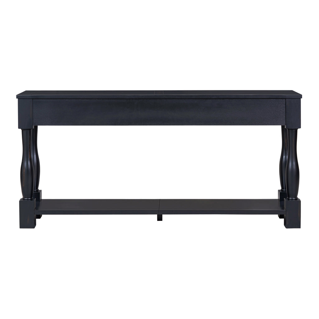 TREXM Console Table - 63" Long with Drawers & Shelf