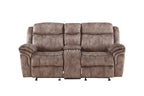 Zubaida Two Tone Chocolate Velvet 3PCS Recliner Living Room Set