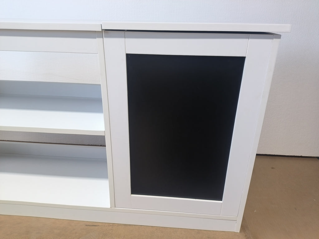 3-in-1 Kids Bookshelf and Toy Storage Cabinet with Chalkboard