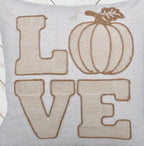 Love Pumpkin Embroidered Throw Pillow – Rustic