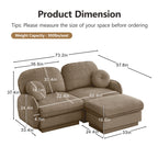 Chenille Cloud L-Shaped Loveseat Sofa