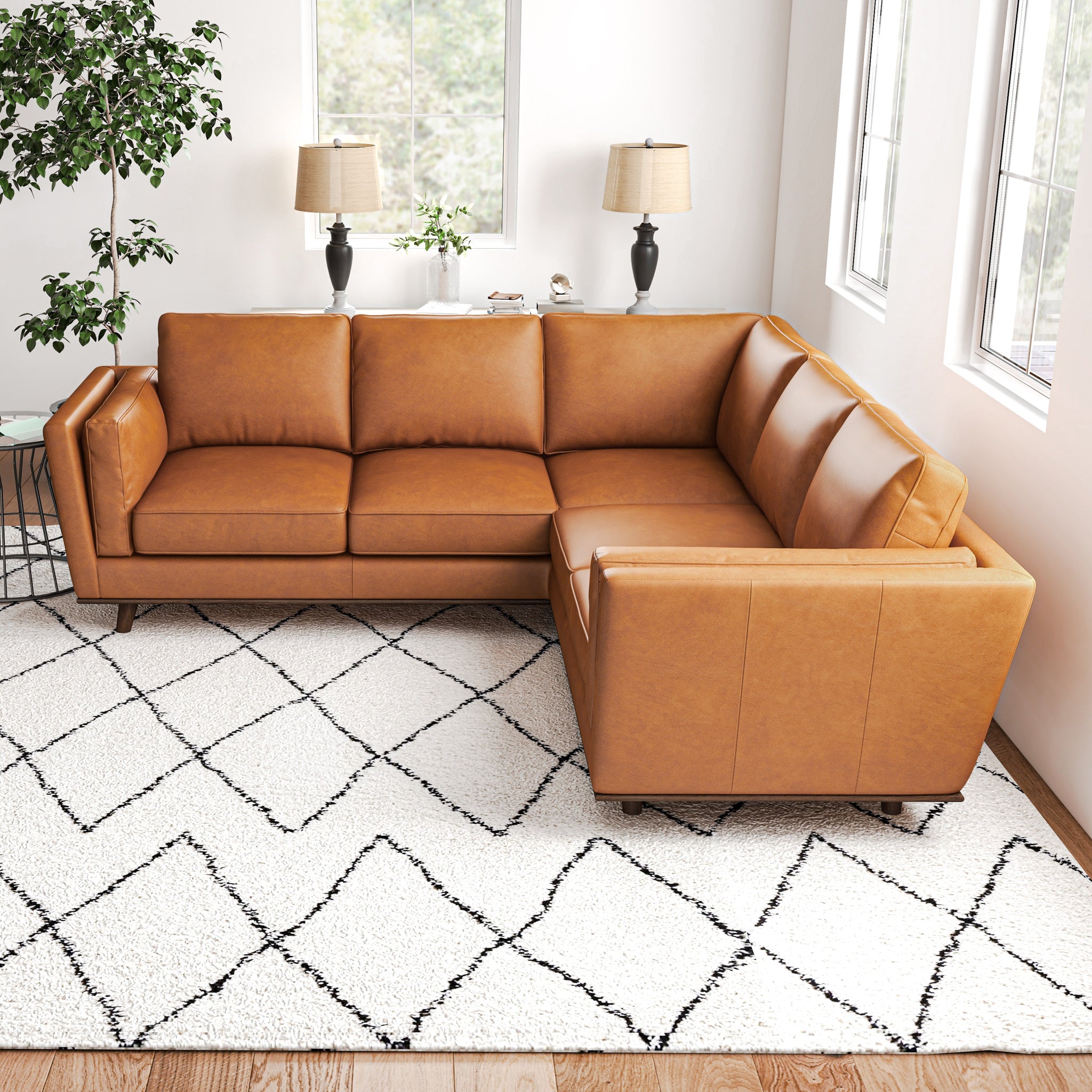 Erman Leather Sectional Sofa