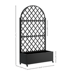 Round Metal Planter Box with Trellis