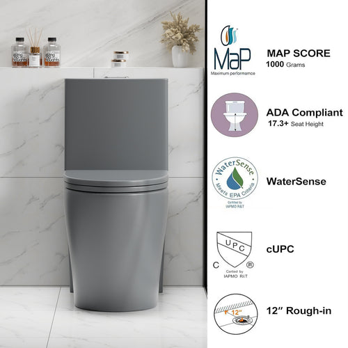 1.1/1.6 GPF Tornado Flush One-Piece Toilet