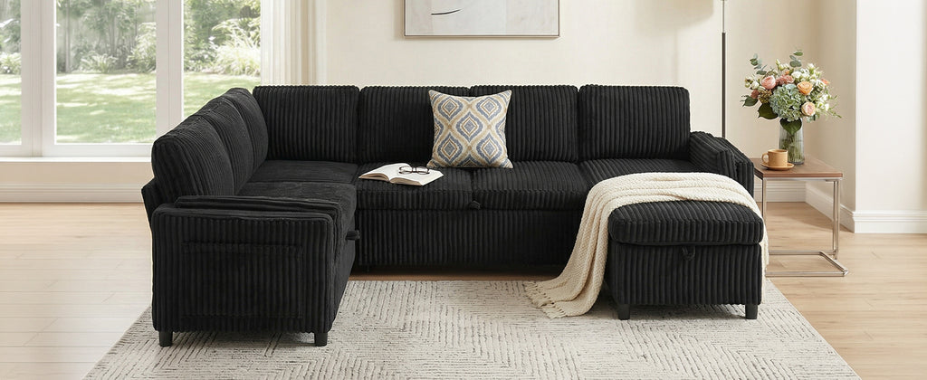 Convertible Sofa Bed Pull Out Sofa Bed 111" Sectional Sofa