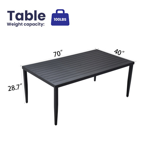 Outdoor Patio Aluminum 40"x70" Rectangle Dining Table
