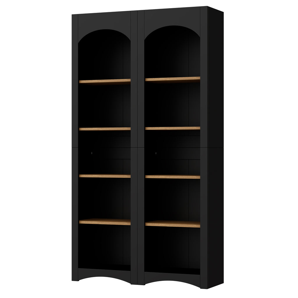 ON-TREND Free Standing 5 Tier Bookshelves Set of 2