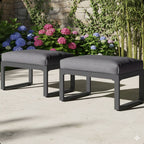 Set of 2 26" All-Weather Aluminum Patio Ottomans Footrests