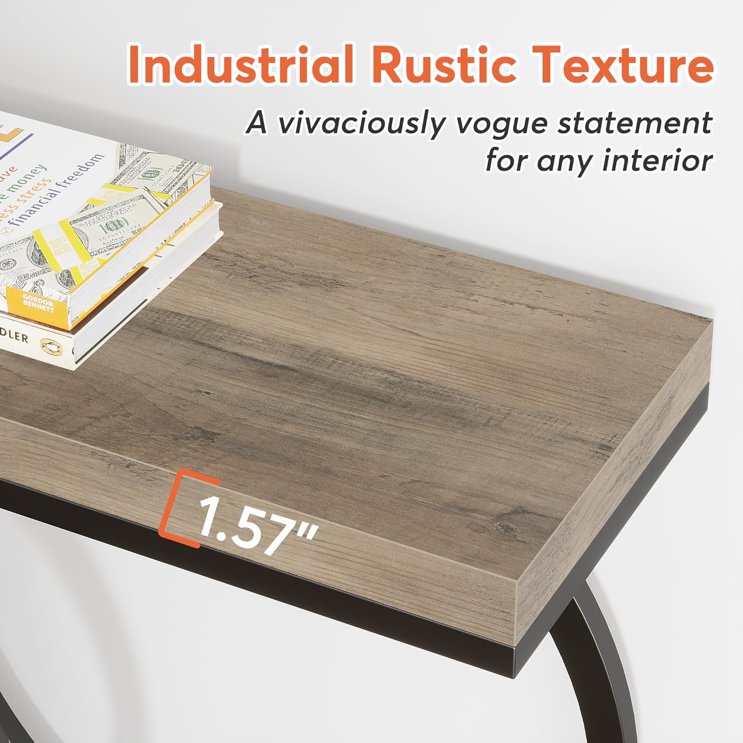 Industrial Console Table - 55" Long Entryway Sofa Table