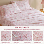 3-Piece Twin XL 100% Cotton Pigment Printed Sheet Set - Holiday Doodles