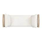 Upholstered Bench with Turned Legs & Side Cushions