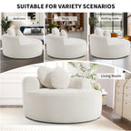 Round Sofa Bed with Memory Foam Sectional Couches for Living Room