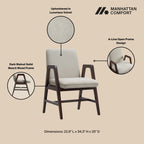 Stella Wood Velvet Armchair in Champagne