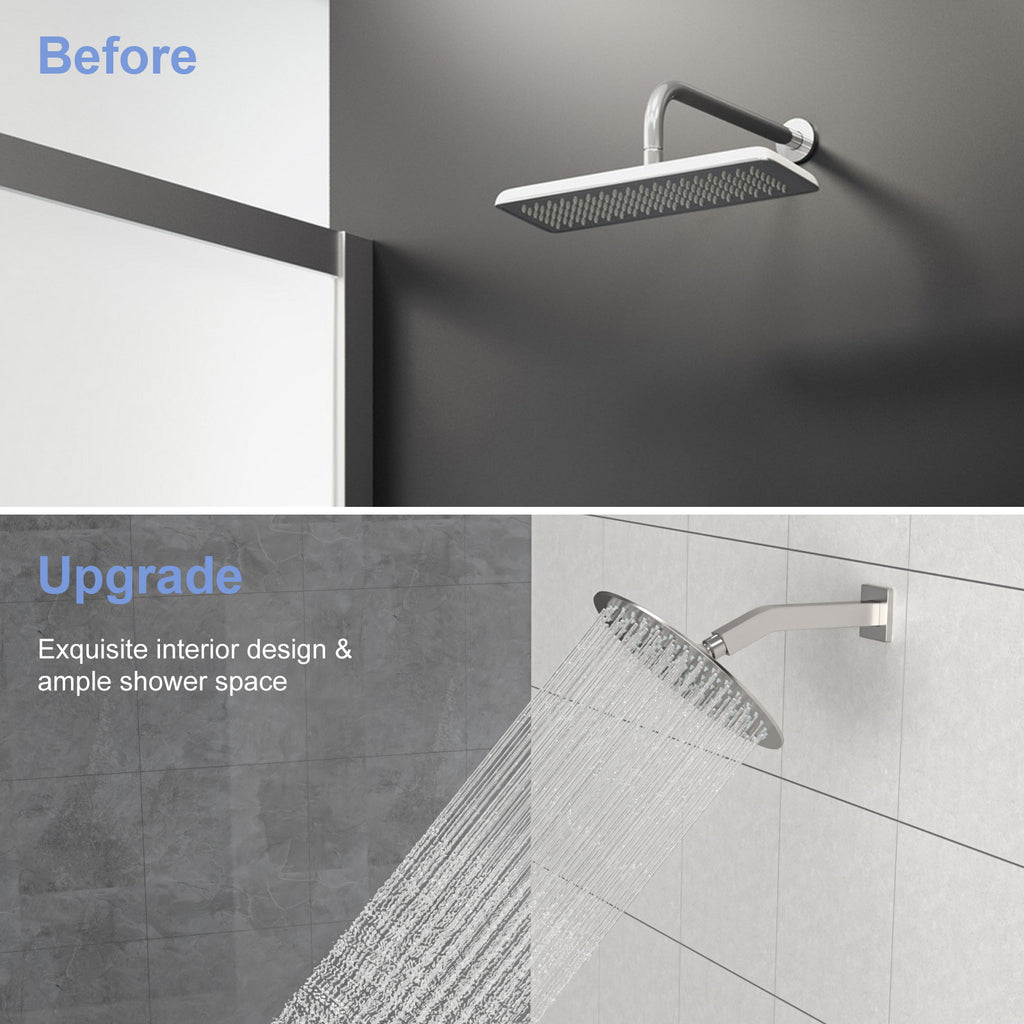Brushed Nickel Shower Arm with Flange