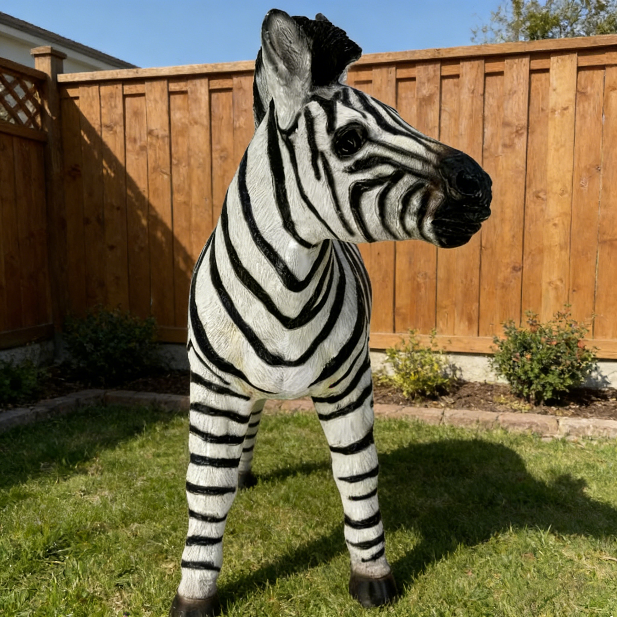 Simulated Zebra Garden Statue