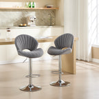 Bar Stools Set of 2 - Adjustable Barstools with Back and Footrest