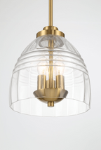 Ember Three Candle Lights Chain Pendant With Clear Glass - Satin