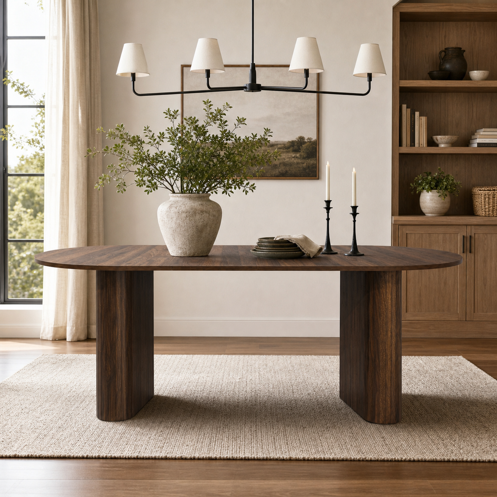 70.8" Oval Kitchen Table for 4-8 People