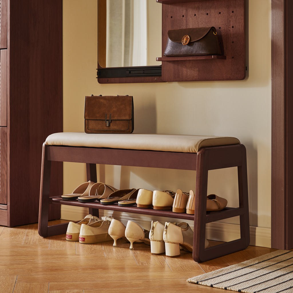 Wood Shoe Storage Bench