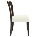 Dining Chair Without Arm Set of 2 - Dark Brown and Beige