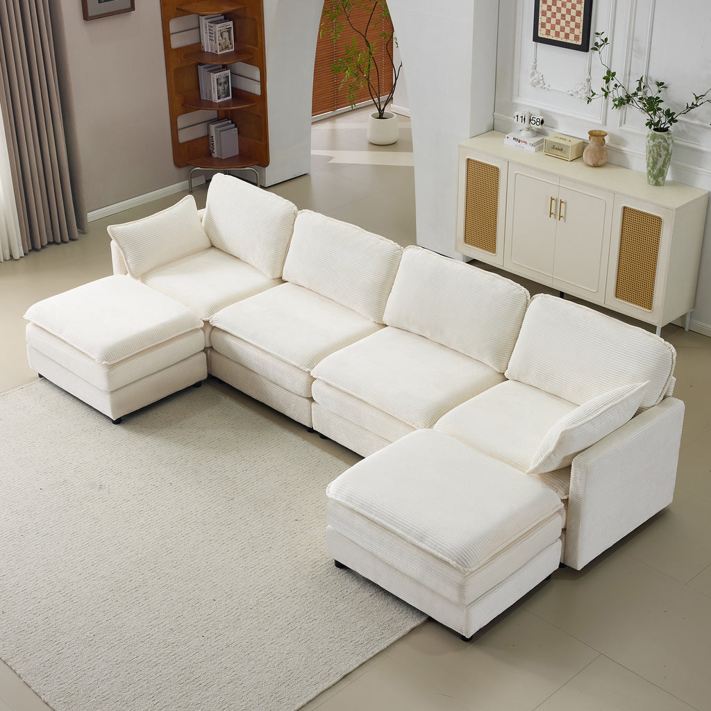136" Plush Cloud 3-Seater Sofa