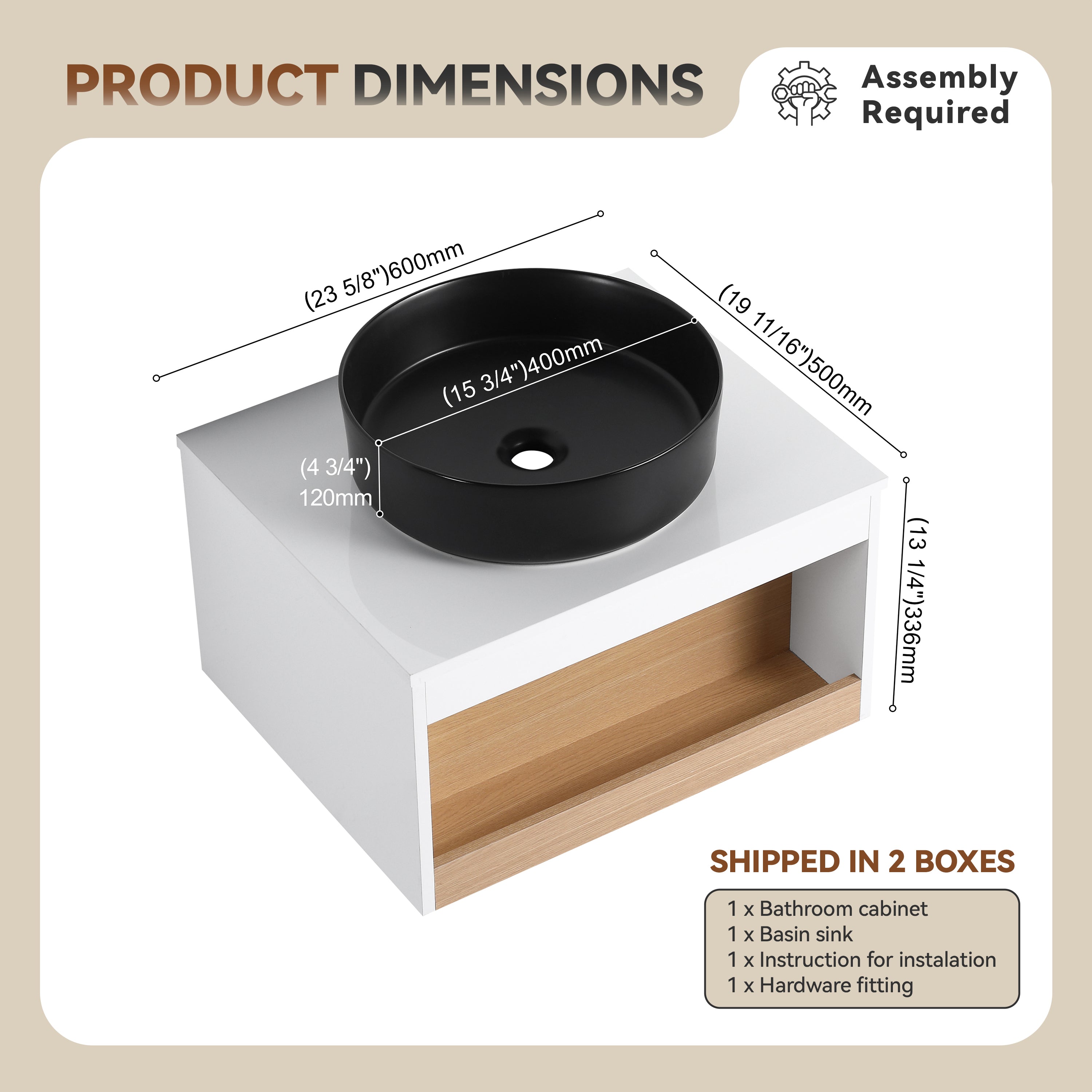 24" Floating Bathroom Vanity with Matte Finish