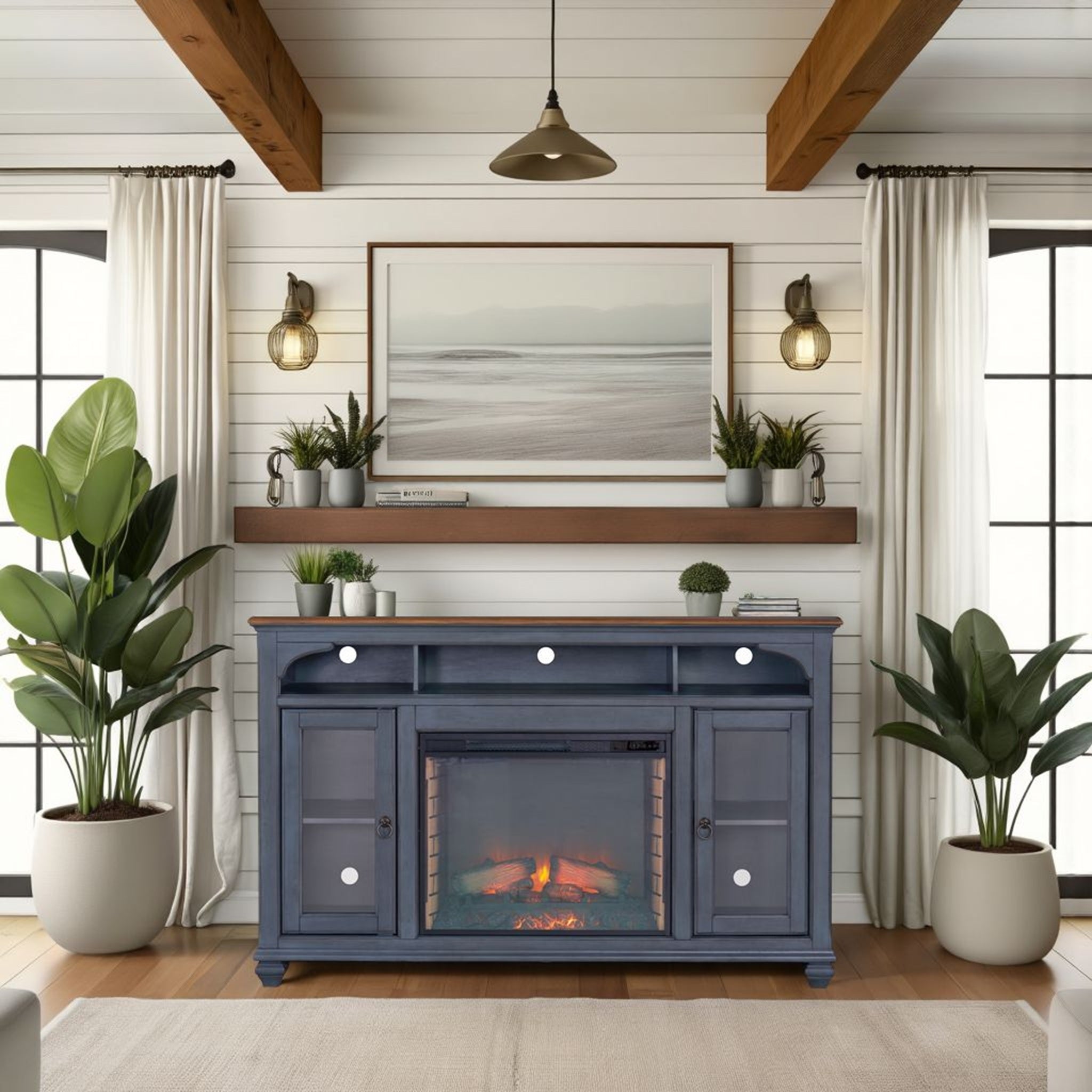 Americana 66 in Fireplace TV Stand for TVs up to 80 inches
