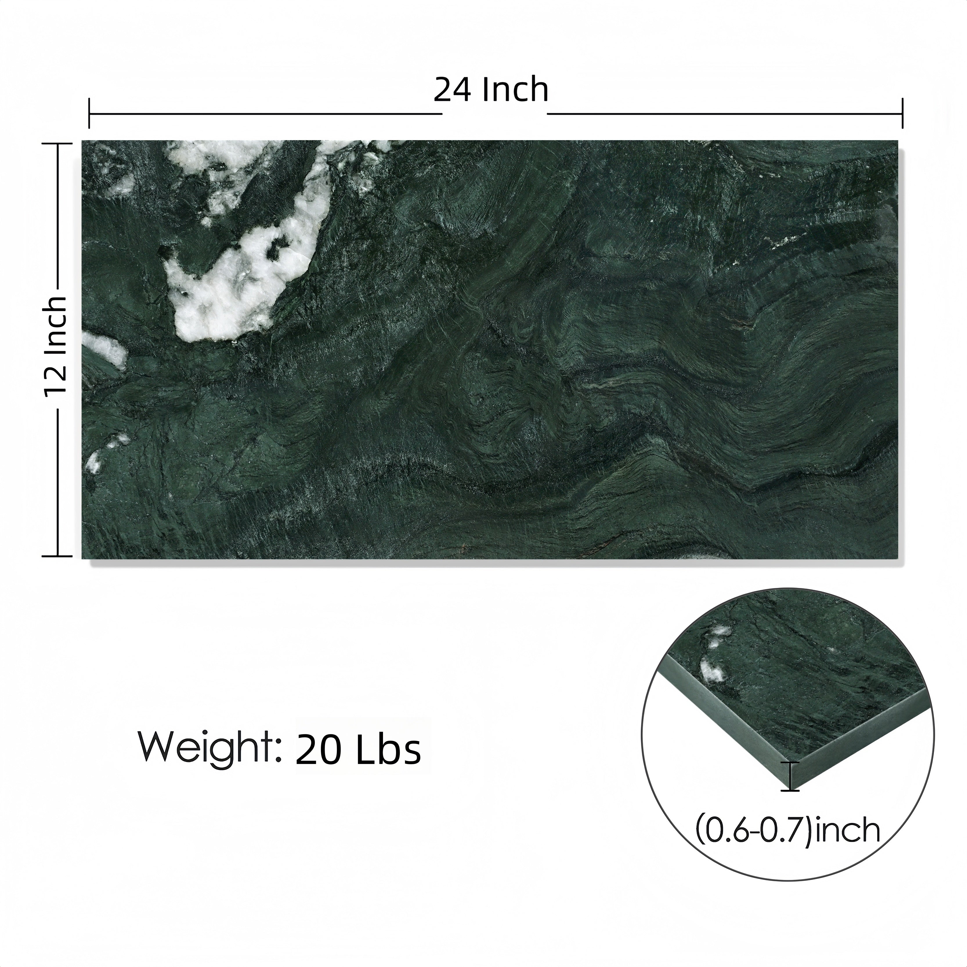 12x24 Green Natural Marble Polished Tile
