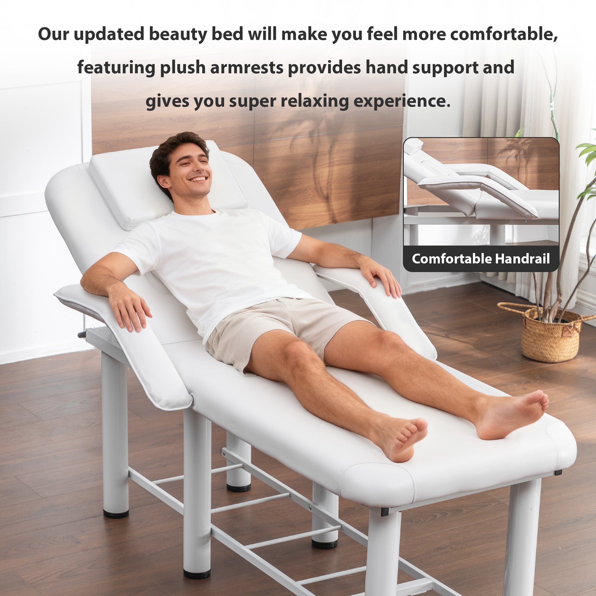 Professional Beauty Bed with Removable Headrest & Cushions