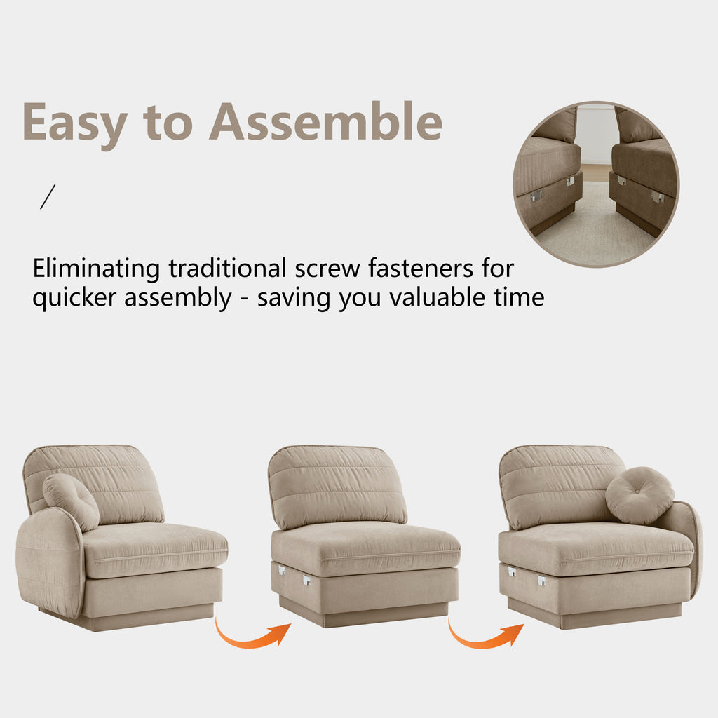 105" Chenille Cloud 3-Seater Sofa