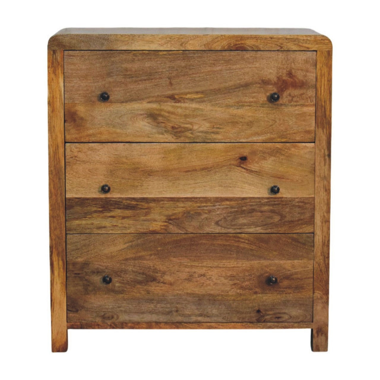 Solid Wood Oakish Three Drawer Chest