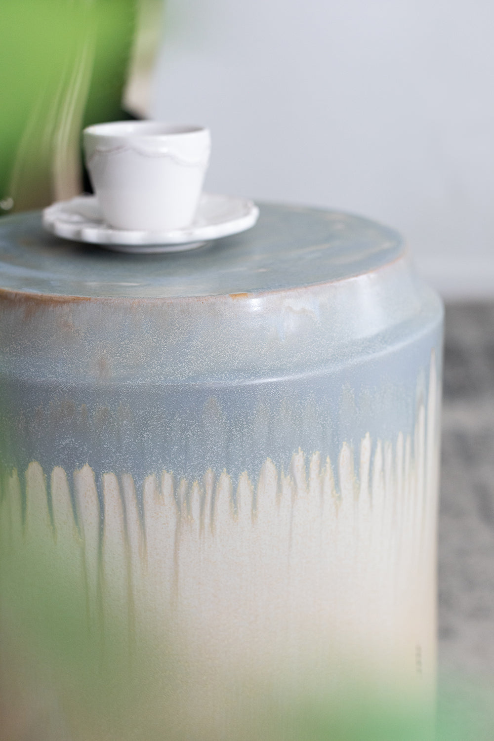 D13x18" Florence Reactive Glaze Ceramic Garden Stool