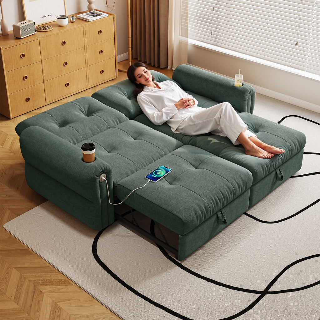 77-Inch Multi-Functional Convertible Sofa Bed