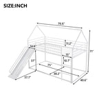 Twin Over Twin House Bunk Bed with Ladder and Slide