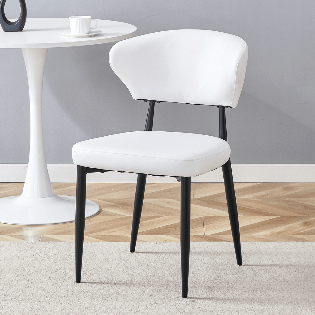 White Minimalist Ergonomic Dining Chair Set of 4